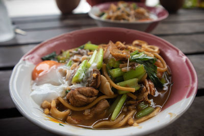 Close-up of meal served in bowl