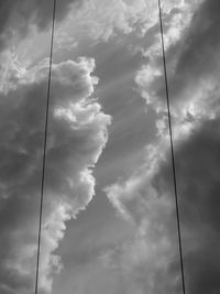 Low angle view of cables against sky