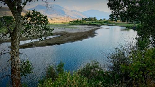 Scenic view of river against sky