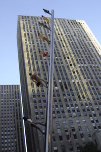 Low angle view of modern buildings against sky