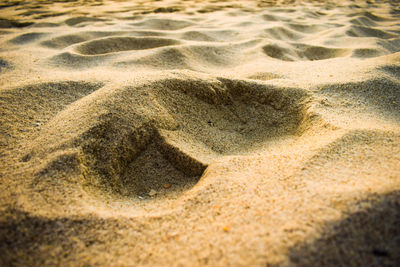 High angle view of sandy beach