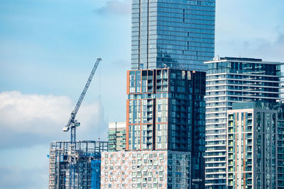 Close up view of the skyscrapers in london, uk.