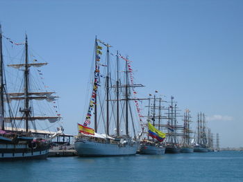 Boat sailing in harbor