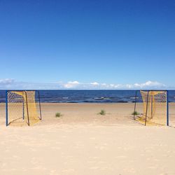 Goal posts at beach