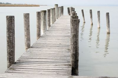 Wooden pier on sea