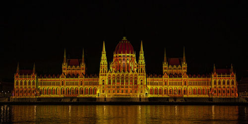View of illuminated city at night