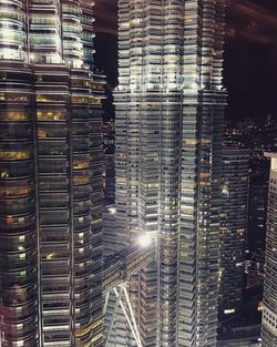 View of illuminated buildings at night