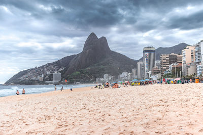 View of people on leblon beach