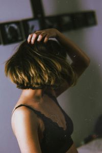 Portrait of woman in water