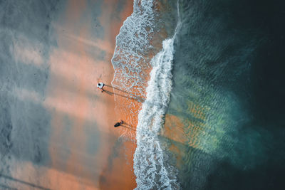 High angle view of beach