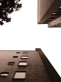 Low angle view of modern building against clear sky
