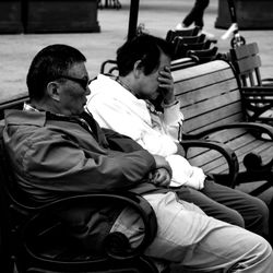 People sitting on bench