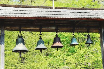 Row of lanterns hanging outside building