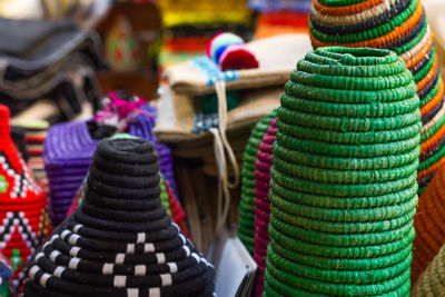 Colorful objects for sale in market