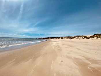 Scenic view of beach against sky