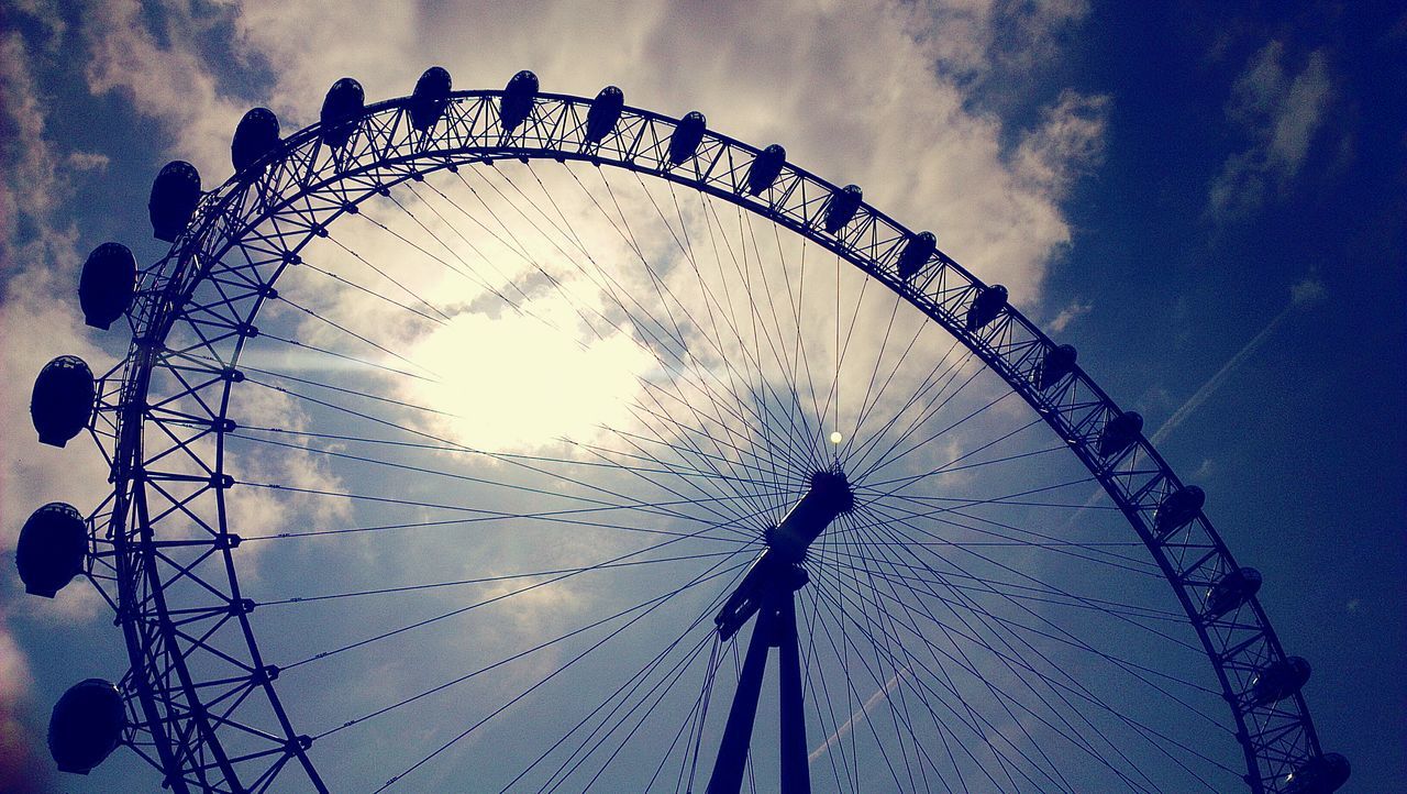 CLOSE-UP OF FERRIS WHEEL AGAINST SKY