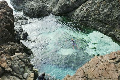 Stream flowing through rocks