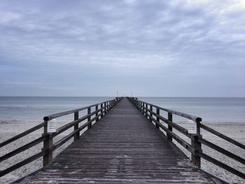 Pier over sea against sky