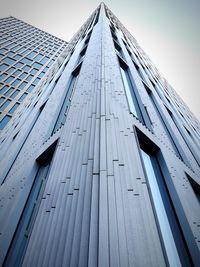 Low angle view of modern building against clear sky