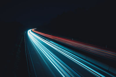Light trails on highway at night