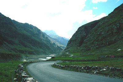 Country road along mountains