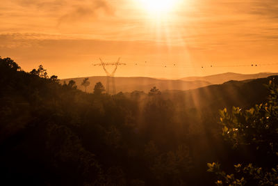 Scenic view of landscape against sky during sunset