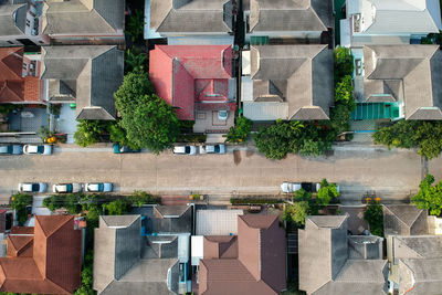 High angle view of buildings