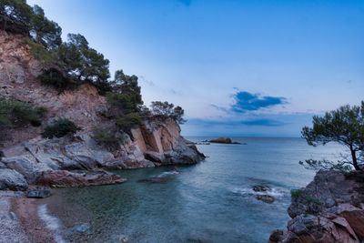 Scenic view of sea and rocks