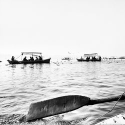 Boat sailing in sea