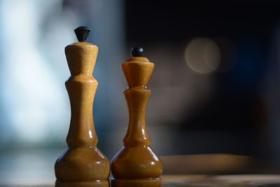 Close-up of chess pieces