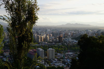 Aerial view of city at night