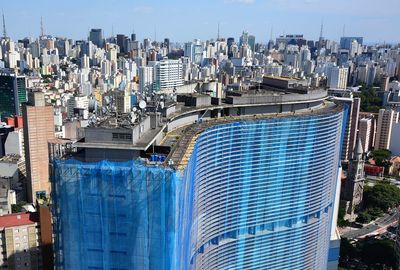 High angle shot of cityscape