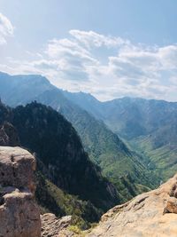 Scenic view of mountains against sky