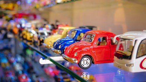 Close-up of toy car