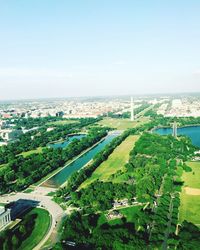 High angle view of cityscape against sky