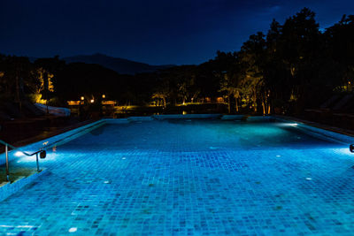 Swimming pool at night