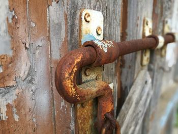 Close-up of metal door