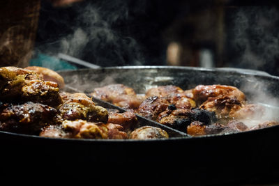 Close-up of meat in plate