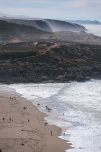 High angle view of beach against sky