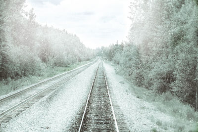 View of railroad tracks against sky