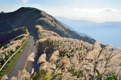 Scenic view of mountains against sky