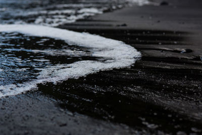 Close-up of surf on beach