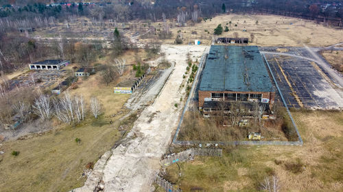 High angle view of construction site