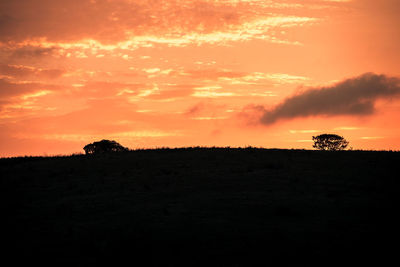 Scenic view of dramatic sky during sunset