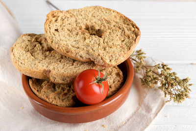 Close-up of food on table