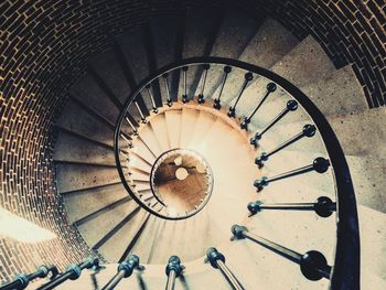 Low angle view of spiral staircase
