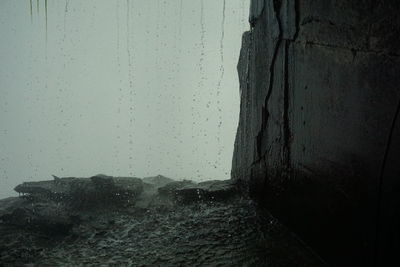 Close-up of sea against clear sky