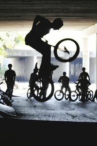 Full length of woman standing in pond