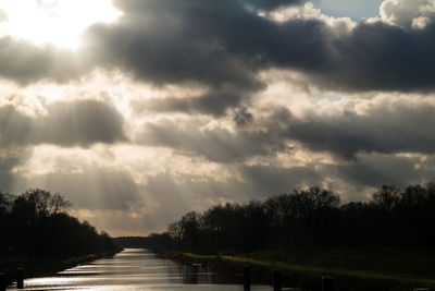 Scenic view of landscape against cloudy sky