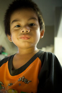 Portrait of cute boy at home